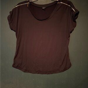 Black Crop Top with Zippered Sleeves